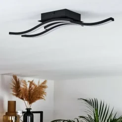hofstein Plafonnier Grossari LED Noir, 3 lumières