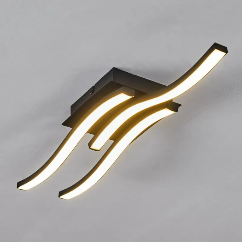 hofstein Plafonnier Grossari LED Noir, 3 lumières