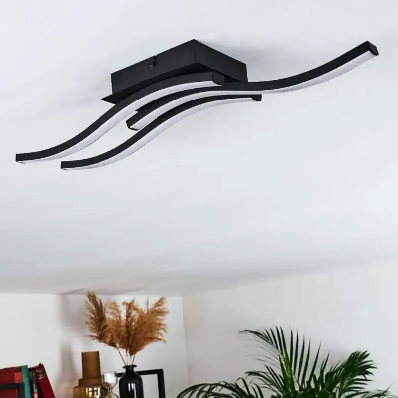 hofstein Plafonnier Grossari LED Noir, 3 lumières