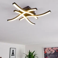 hofstein Plafonnier Grossarl LED Noir, 4 lumières