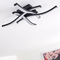 hofstein Plafonnier Grossarl LED Noir, 4 lumières