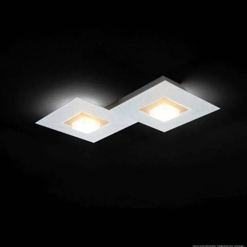 Luminaires Grossmann Plafonnier Grossmann KARREE LED Aluminium, Champagne, 2 lumières* Éclairage Led