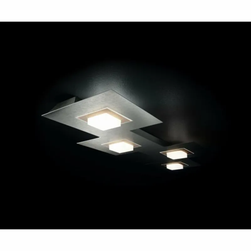 Luminaires Grossmann Plafonnier Grossmann KARREE LED Aluminium, Champagne, 4 lumières* Éclairage Led