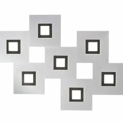 Luminaires Grossmann Plafonnier Grossmann KARREE LED Aluminium, Noir, 7 lumières* Éclairage Led