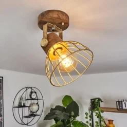 Lampes Dorées-hofstein Plafonnier Grunnfjord Or, Bois foncé, 1 lumière