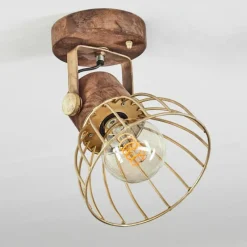 Lampes Dorées-hofstein Plafonnier Grunnfjord Or, Bois foncé, 1 lumière