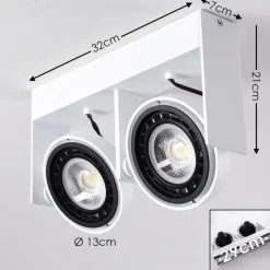 hofstein Plafonnier Grytgol Blanc, 2 lumières* Spots Et Projecteurs