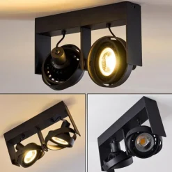 hofstein Plafonnier Grytgol Noir, 2 lumières* Spots Et Projecteurs
