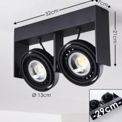 hofstein Plafonnier Grytgol Noir, 2 lumières* Spots Et Projecteurs