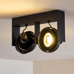hofstein Plafonnier Grytgol Noir, 2 lumières* Spots Et Projecteurs
