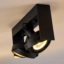 hofstein Plafonnier Grytgol Noir, 2 lumières* Spots Et Projecteurs