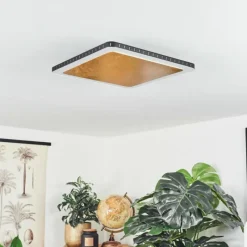 Lampes Dorées-hofstein Plafonnier Guacacallo LED Or, Noir, Blanc, 1 lumière