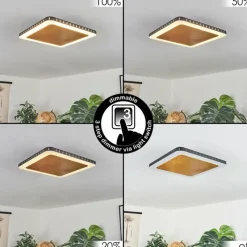 Lampes Dorées-hofstein Plafonnier Guacacallo LED Or, Noir, Blanc, 1 lumière