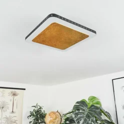 Lampes Dorées-hofstein Plafonnier Guacacallo LED Or, Noir, Blanc, 1 lumière