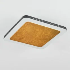 Lampes Dorées-hofstein Plafonnier Guacacallo LED Or, Noir, Blanc, 1 lumière