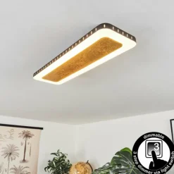 Lampes Dorées-hofstein Plafonnier Guacacallo LED Or, Noir, Blanc, 1 lumière