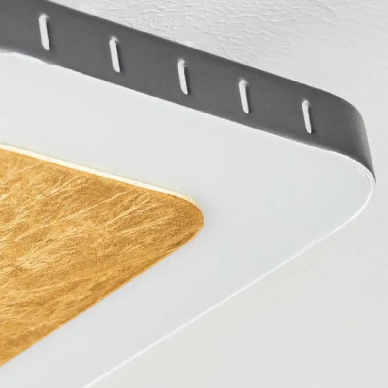 Lampes Dorées-hofstein Plafonnier Guacacallo LED Or, Noir, Blanc, 1 lumière