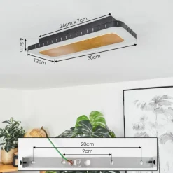 Lampes Dorées-hofstein Plafonnier Guacacallo LED Or, Noir, Blanc, 1 lumière