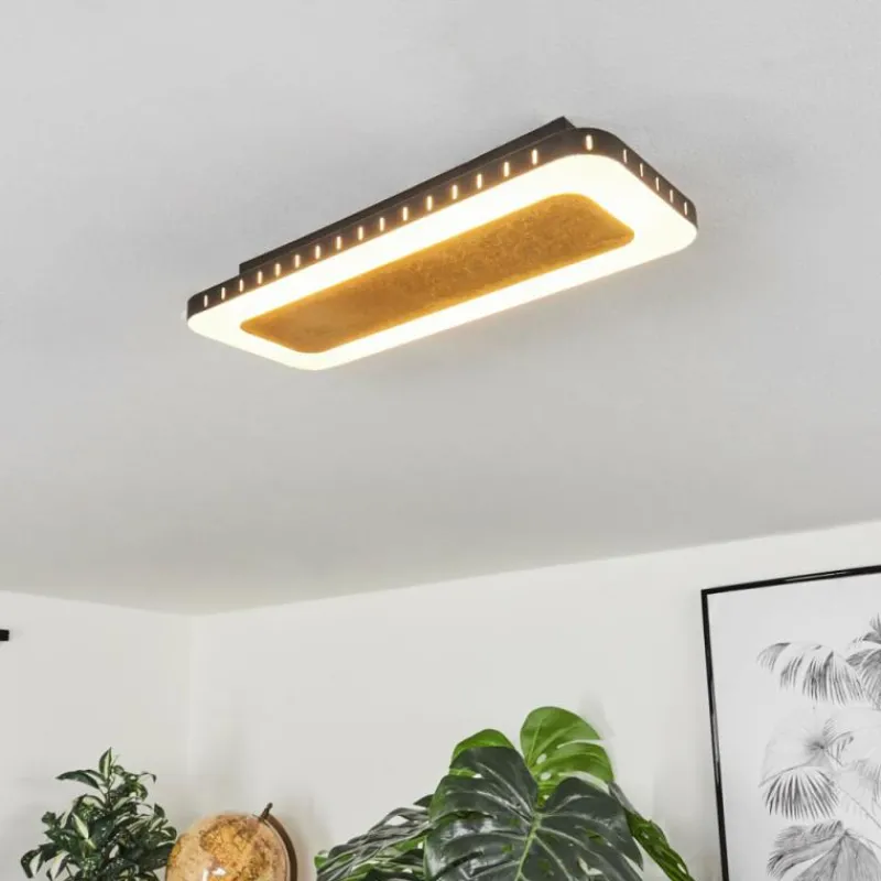 Lampes Dorées-hofstein Plafonnier Guacacallo LED Or, Noir, Blanc, 1 lumière