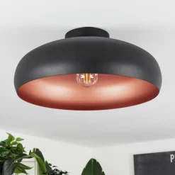 hofstein Plafonnier Guayo Noir, 1 lumière