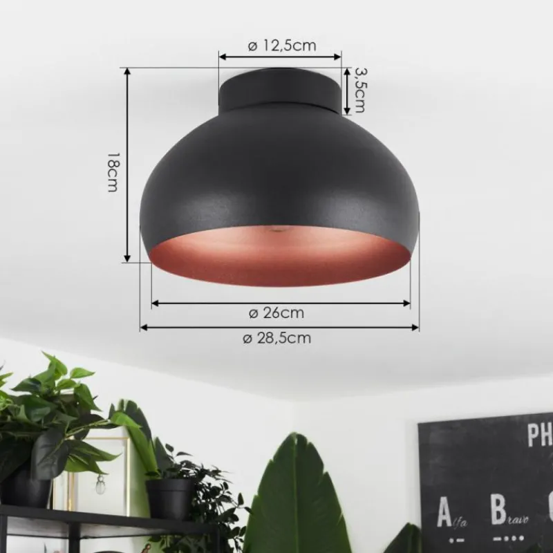 hofstein Plafonnier Guayo Noir, 1 lumière