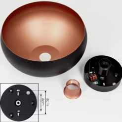 hofstein Plafonnier Guayo Noir, 1 lumière