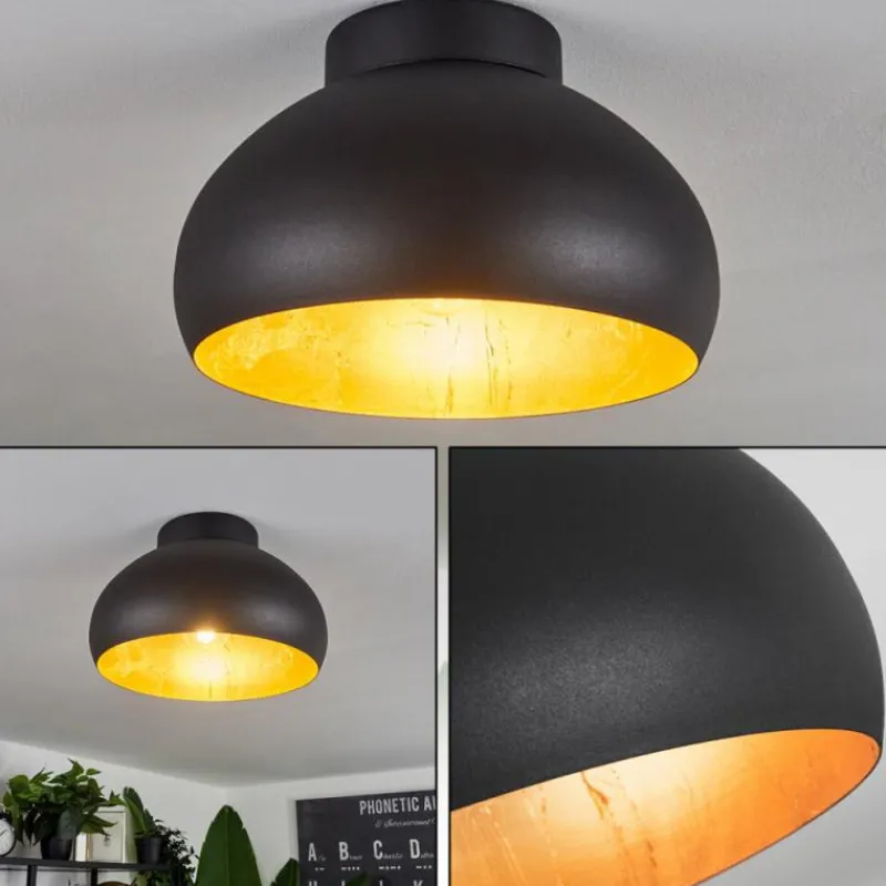 Lampes Dorées-hofstein Plafonnier Guayo Noir, 1 lumière