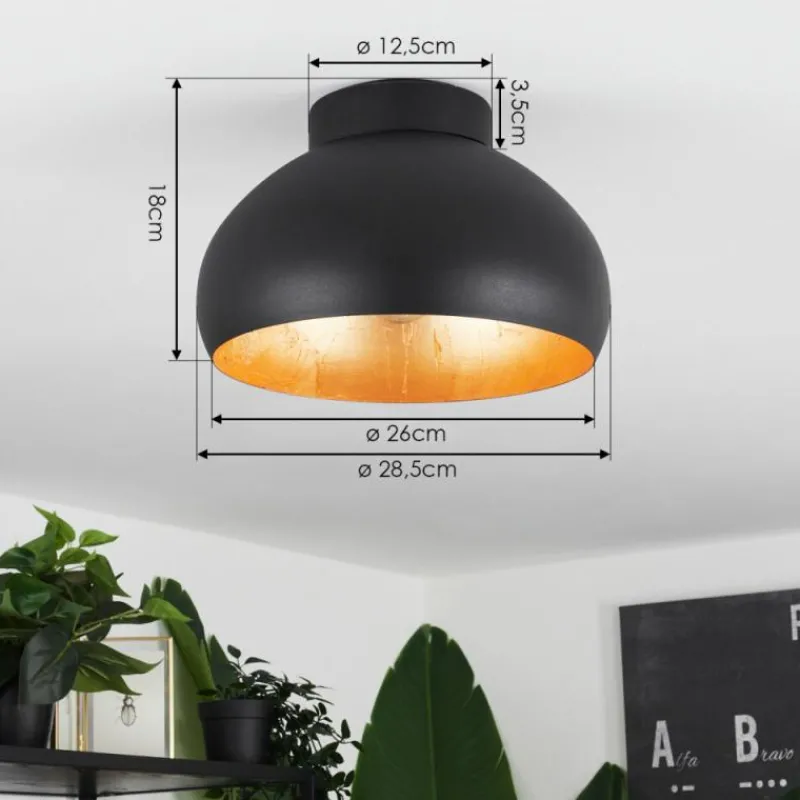 Lampes Dorées-hofstein Plafonnier Guayo Noir, 1 lumière