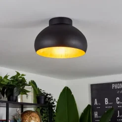 Lampes Dorées-hofstein Plafonnier Guayo Noir, 1 lumière