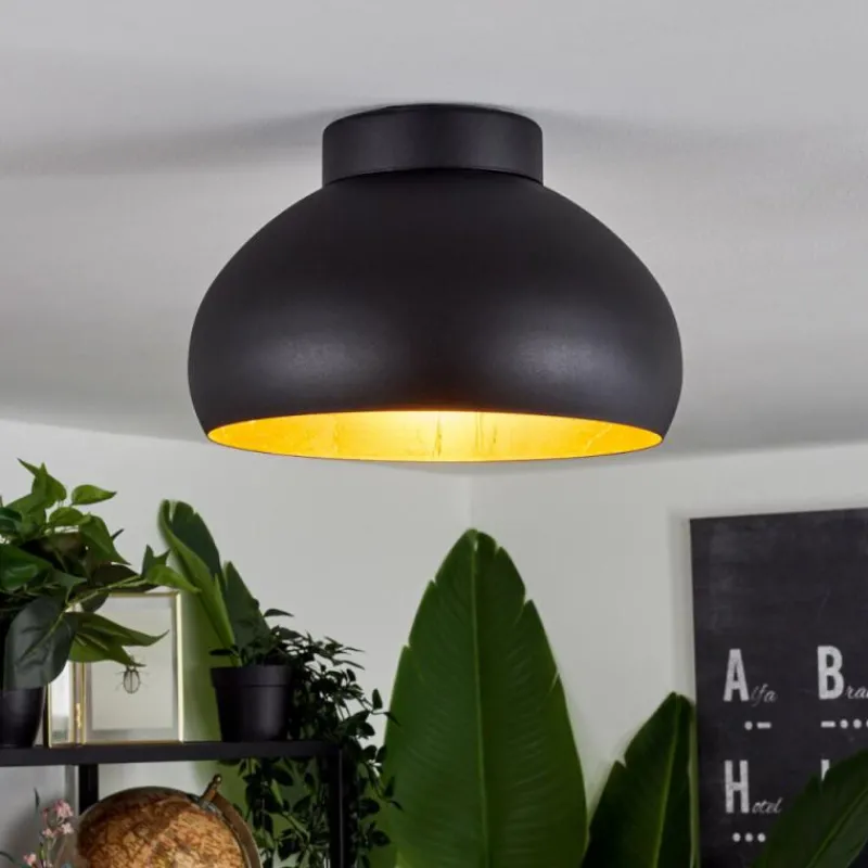 Lampes Dorées-hofstein Plafonnier Guayo Noir, 1 lumière