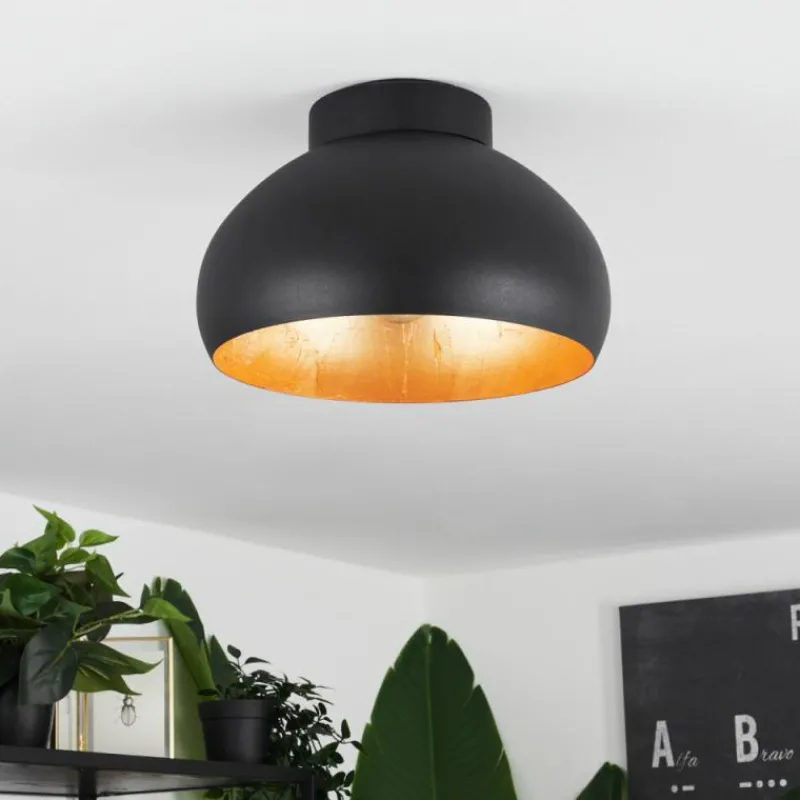 Lampes Dorées-hofstein Plafonnier Guayo Noir, 1 lumière