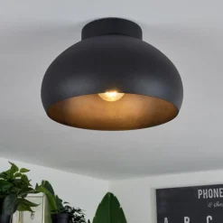 hofstein Plafonnier Guayo Noir, 1 lumière