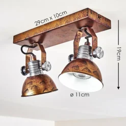 hofstein Plafonnier Gudo Brun, Bronze, 2 lumières* Spots Et Projecteurs