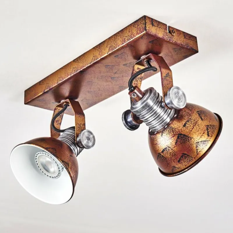 hofstein Plafonnier Gudo Brun, Bronze, 2 lumières* Spots Et Projecteurs