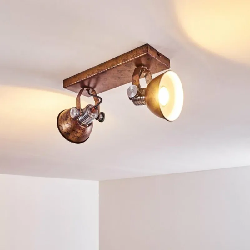 hofstein Plafonnier Gudo Brun, Bronze, 2 lumières* Spots Et Projecteurs