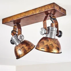 hofstein Plafonnier Gudo Brun, Bronze, 2 lumières* Spots Et Projecteurs