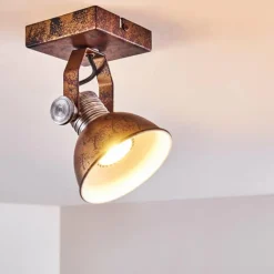 Lampes Vintages & Rétros-hofstein Plafonnier Gudo Brun, Bronze, 1 lumière