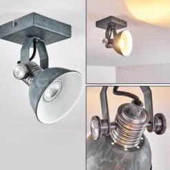 hofstein Plafonnier Gudo Gris, Argenté, 1 lumière