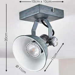 hofstein Plafonnier Gudo Gris, Argenté, 1 lumière