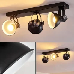 Lampes Vintages & Rétros-hofstein Plafonnier Gudo Noir, 3 lumières