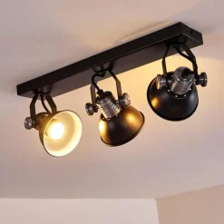 Lampes Vintages & Rétros-hofstein Plafonnier Gudo Noir, 3 lumières
