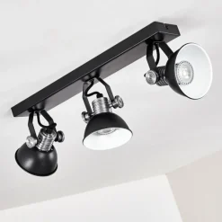 Lampes Vintages & Rétros-hofstein Plafonnier Gudo Noir, 3 lumières