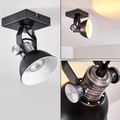 hofstein Plafonnier Gudo Noir, Argenté, 1 lumière