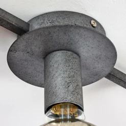 Lampes Industrielles-hofstein Plafonnier Guinan Gris, Noir, 1 lumière