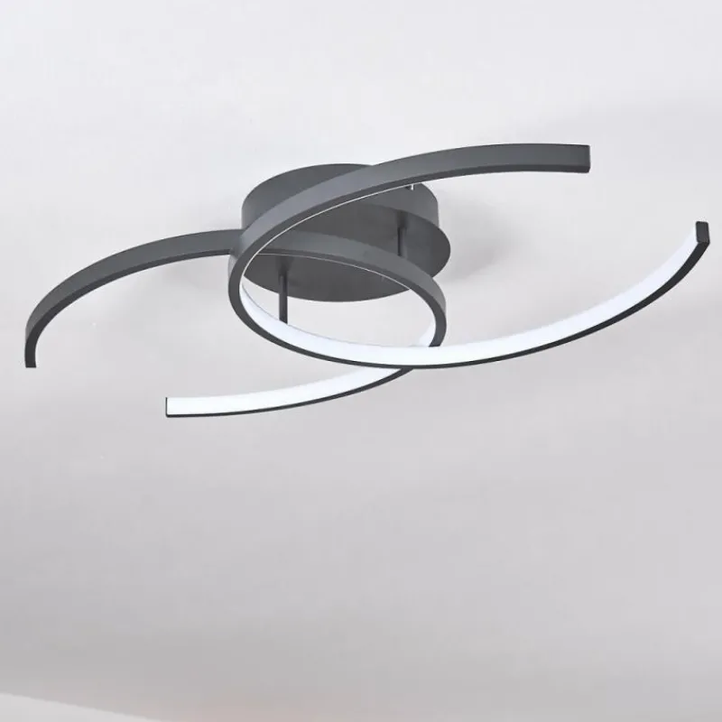 hofstein Plafonnier Guinea LED Anthracite, 2 lumières