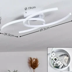 hofstein Plafonnier Guinea LED Blanc, 2 lumières