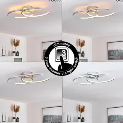 hofstein Plafonnier Guinea LED Titane, 2 lumières