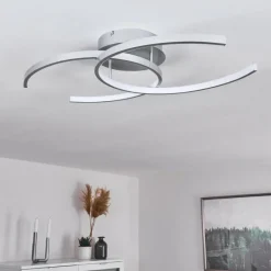 hofstein Plafonnier Guinea LED Titane, 2 lumières