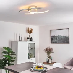 hofstein Plafonnier Guinea LED Titane, 2 lumières