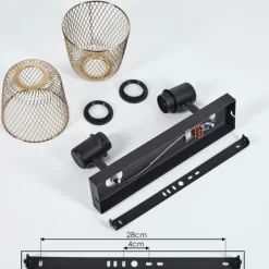 Lampes Industrielles-hofstein Plafonnier Guitton Noir, 2 lumières